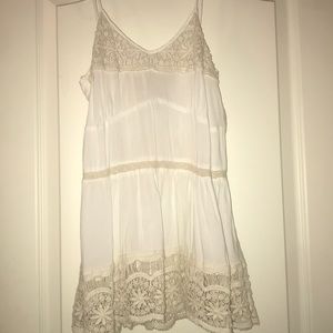 Embroidered white tank